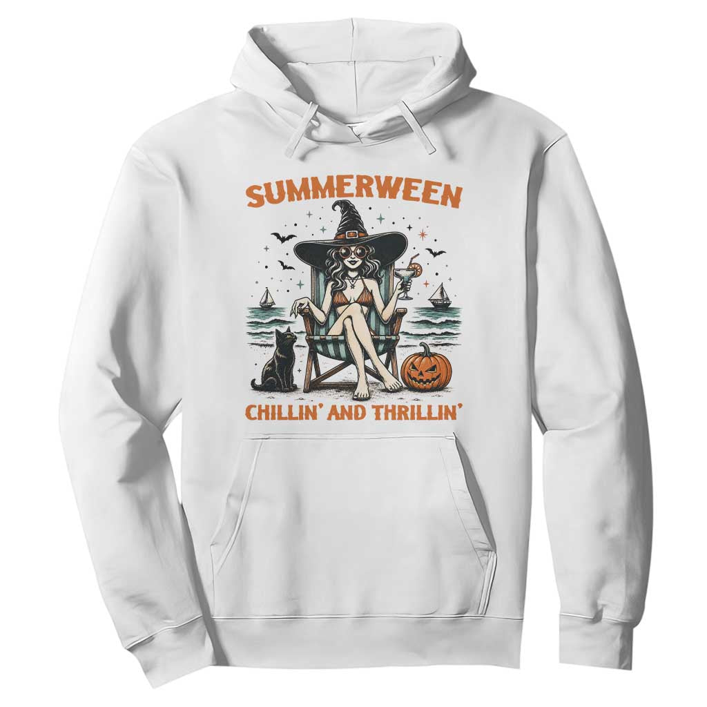 Witchy Beach Summerween Vacation Hoodie Chillin And Thrillin