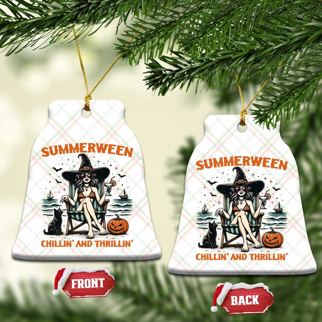 Witchy Beach Summerween Vacation Ceramic Ornament Chillin And Thrillin