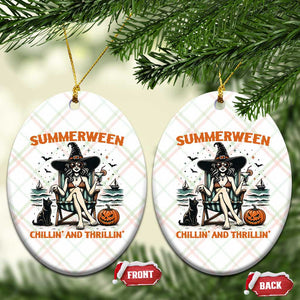 Witchy Beach Summerween Vacation Ceramic Ornament Chillin And Thrillin