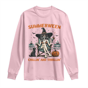 Witchy Beach Summerween Vacation Long Sleeve Shirt Chillin And Thrillin