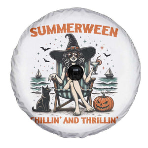 Witchy Beach Summerween Vacation Spare Tire Cover Chillin And Thrillin