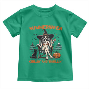 Witchy Beach Summerween Vacation Toddler T Shirt Chillin And Thrillin
