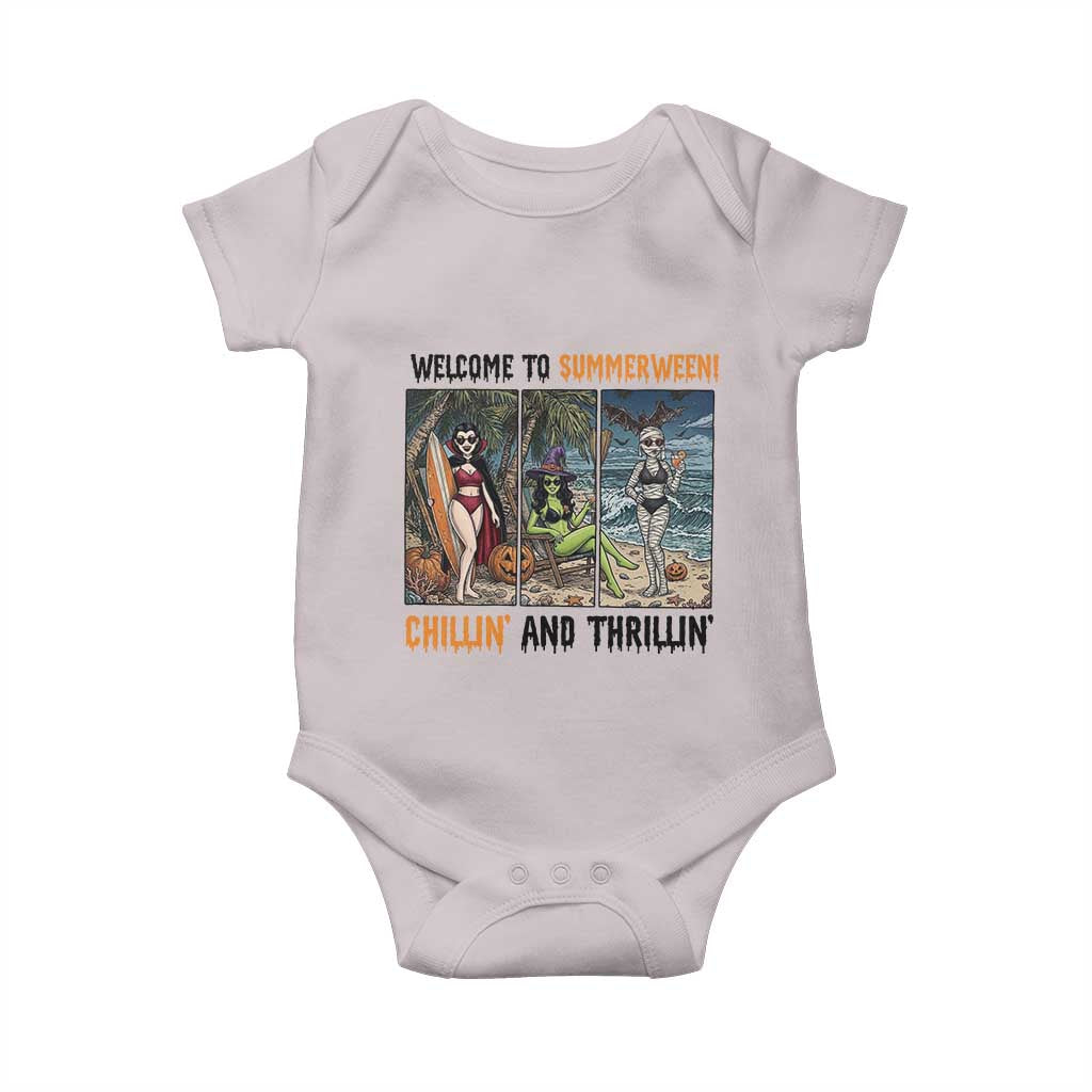 Welcome To Summerween Chillin And Thrillin Baby Onesie Funny Summer Halloween