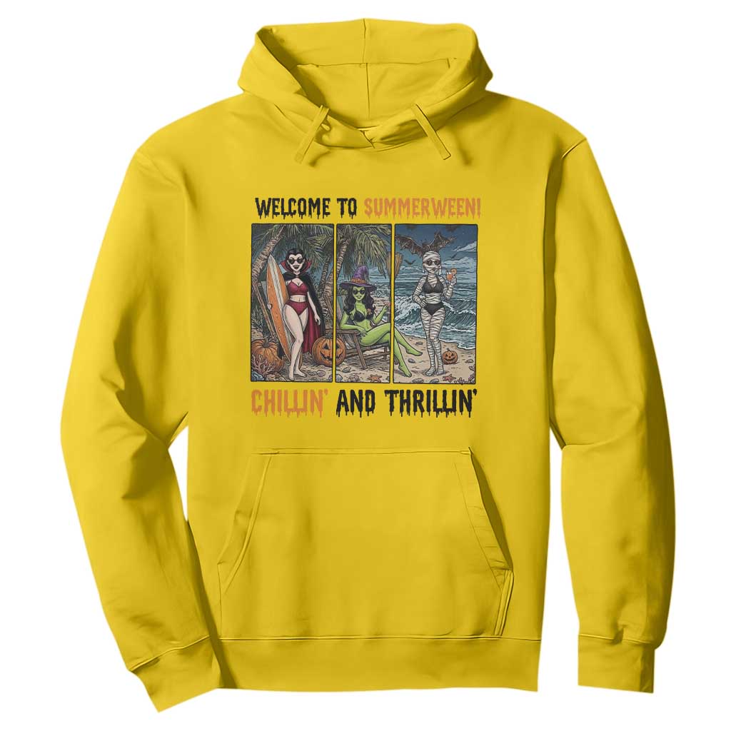 Welcome To Summerween Chillin And Thrillin Hoodie Funny Summer Halloween