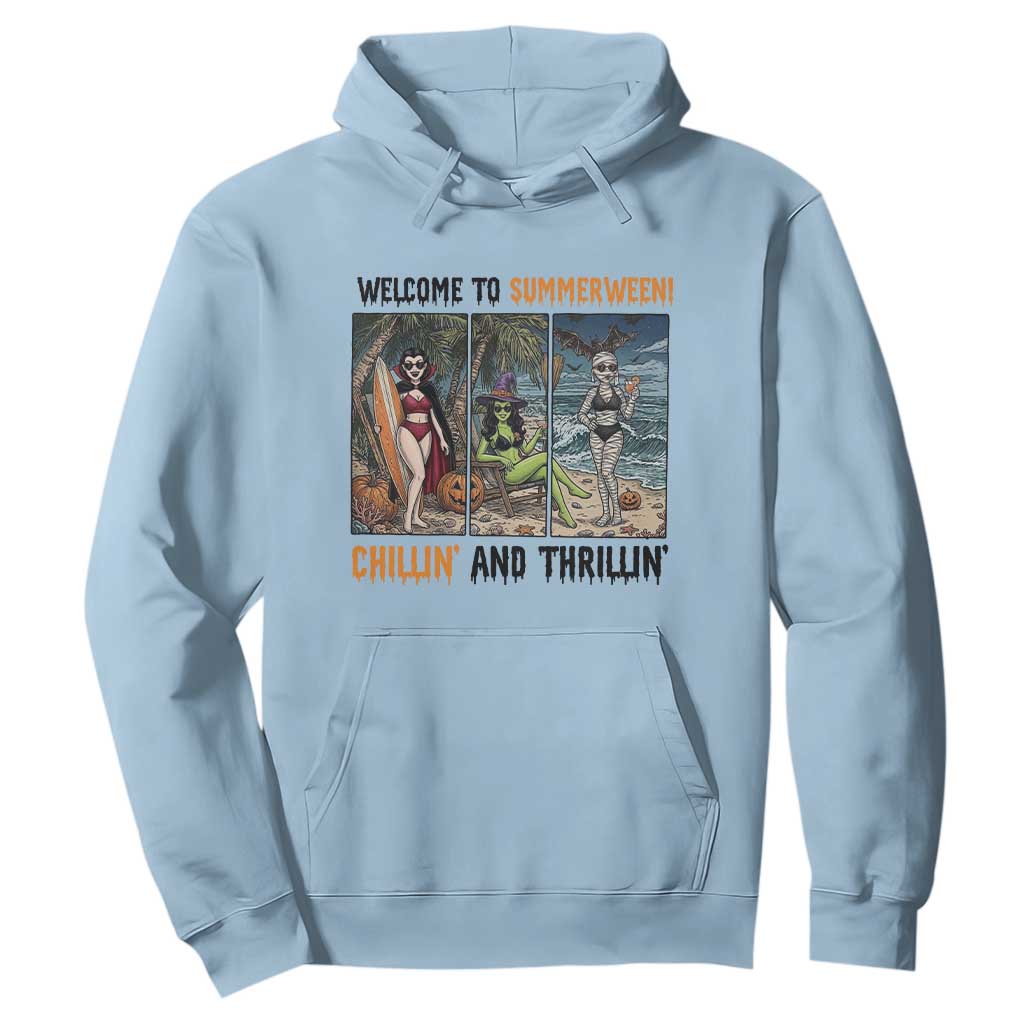 Welcome To Summerween Chillin And Thrillin Hoodie Funny Summer Halloween