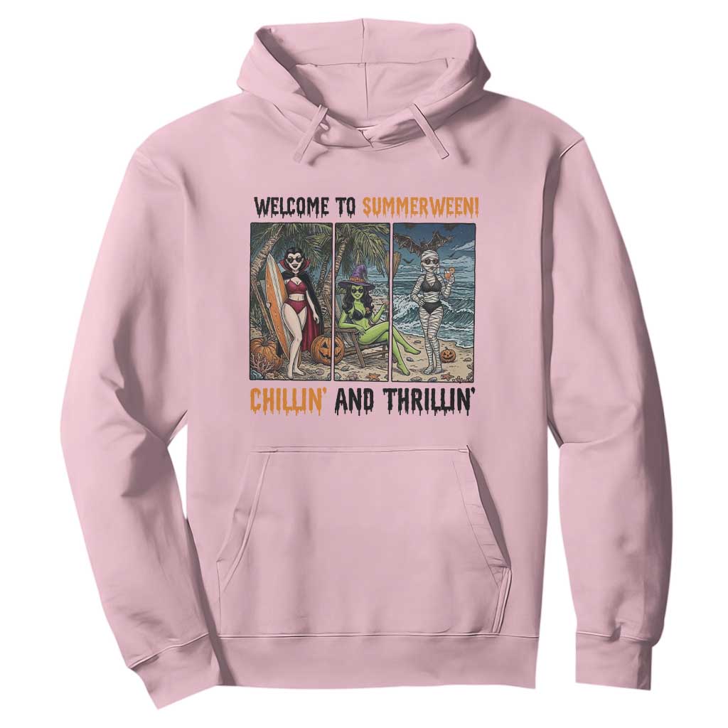 Welcome To Summerween Chillin And Thrillin Hoodie Funny Summer Halloween