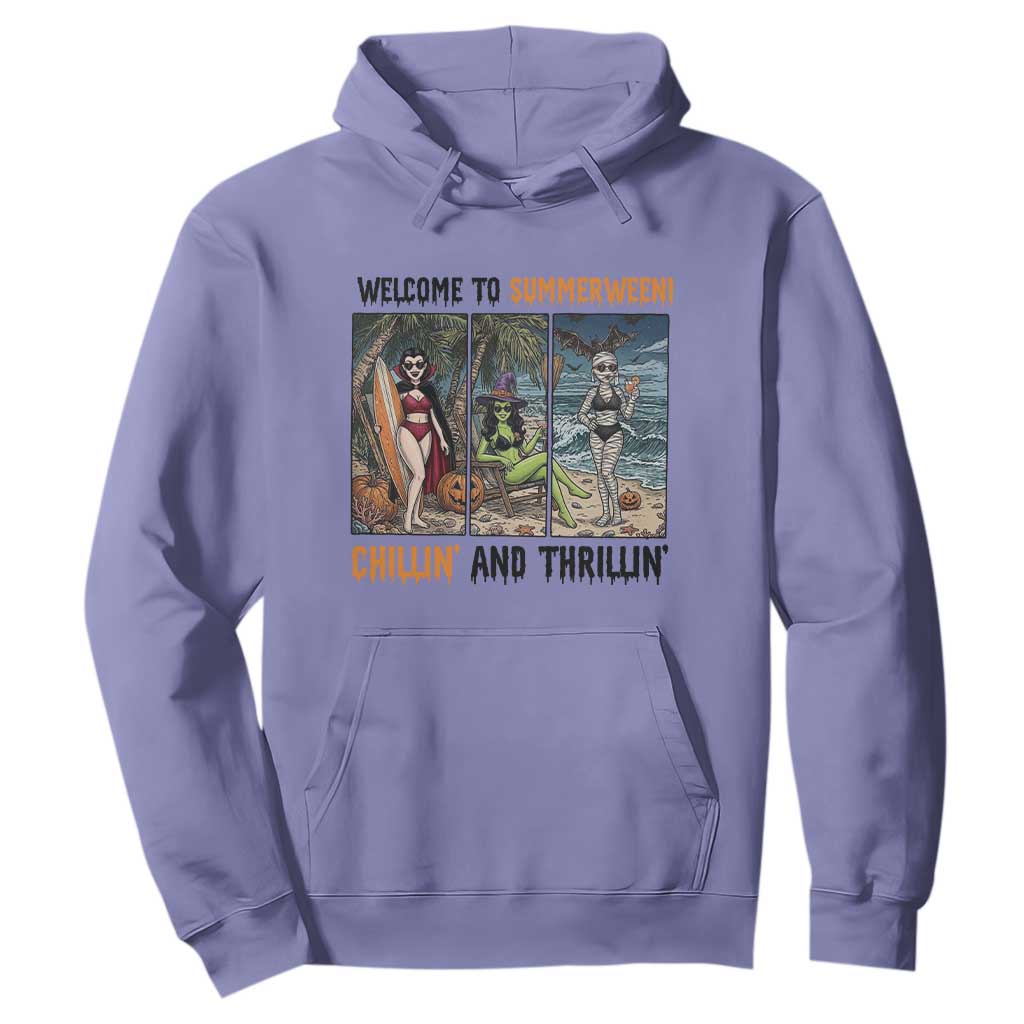 Welcome To Summerween Chillin And Thrillin Hoodie Funny Summer Halloween