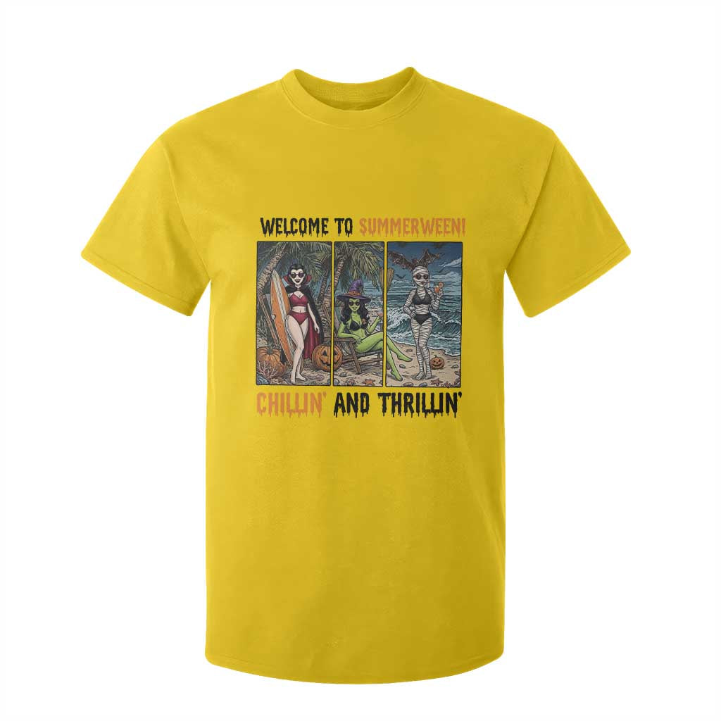 Welcome To Summerween Chillin And Thrillin T Shirt For Kid Funny Summer Halloween