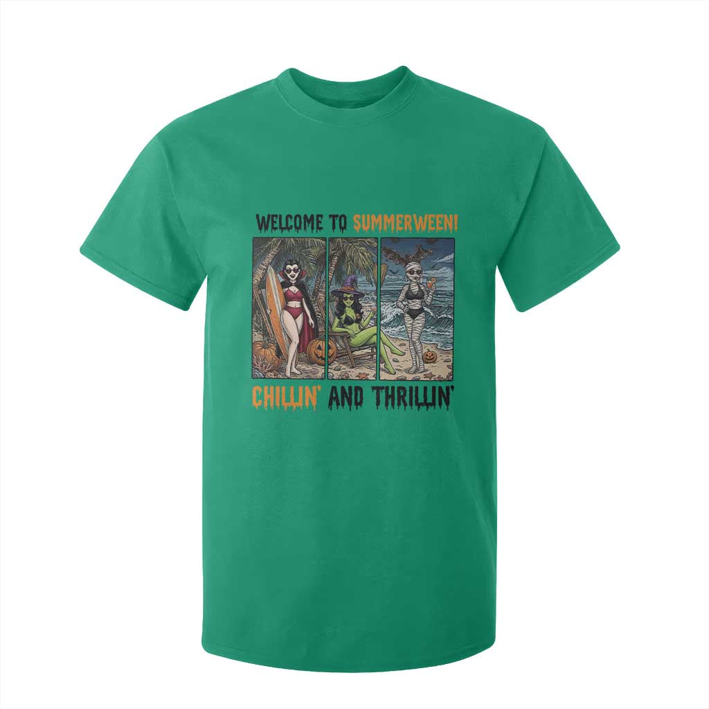 Welcome To Summerween Chillin And Thrillin T Shirt For Kid Funny Summer Halloween