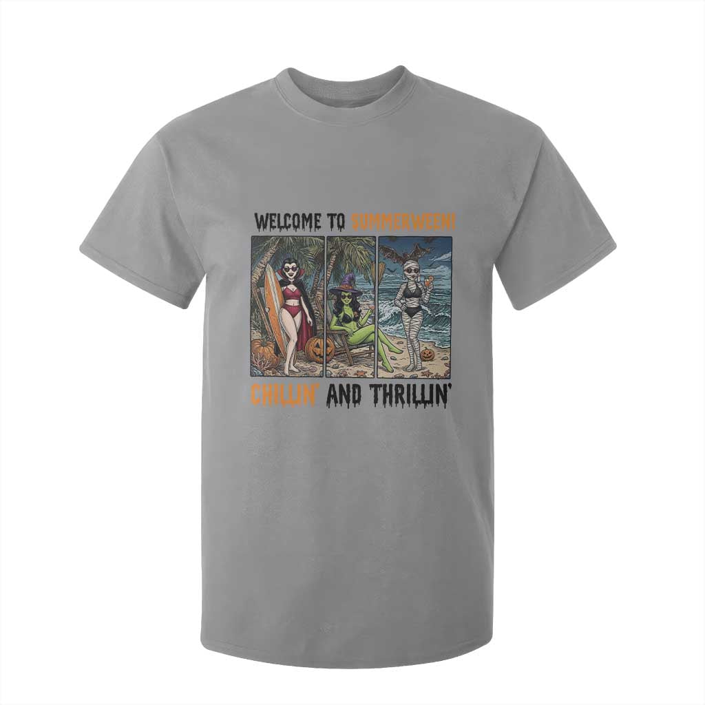 Welcome To Summerween Chillin And Thrillin T Shirt For Kid Funny Summer Halloween