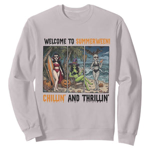 Welcome To Summerween Chillin And Thrillin Sweatshirt Funny Summer Halloween