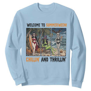 Welcome To Summerween Chillin And Thrillin Sweatshirt Funny Summer Halloween