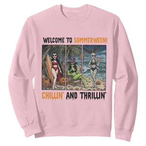 Welcome To Summerween Chillin And Thrillin Sweatshirt Funny Summer Halloween