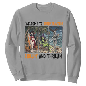 Welcome To Summerween Chillin And Thrillin Sweatshirt Funny Summer Halloween