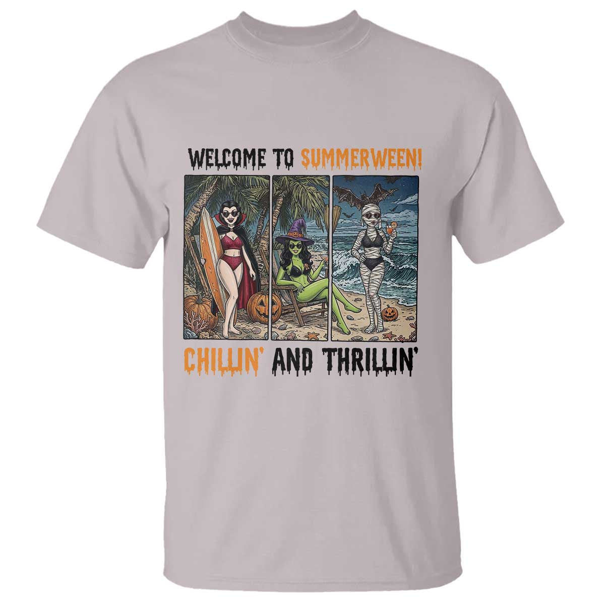 Welcome To Summerween Chillin And Thrillin T Shirt Funny Summer Halloween