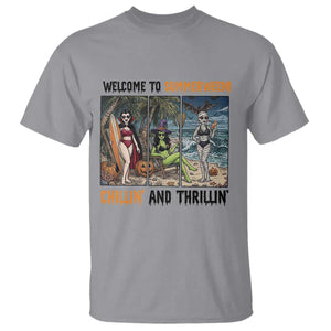 Welcome To Summerween Chillin And Thrillin T Shirt Funny Summer Halloween