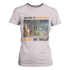 Welcome To Summerween Chillin And Thrillin T Shirt For Women Funny Summer Halloween