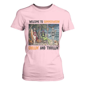 Welcome To Summerween Chillin And Thrillin T Shirt For Women Funny Summer Halloween