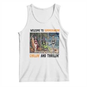 Welcome To Summerween Chillin And Thrillin Tank Top Funny Summer Halloween