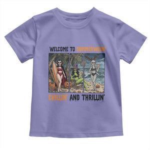 Welcome To Summerween Chillin And Thrillin Toddler T Shirt Funny Summer Halloween