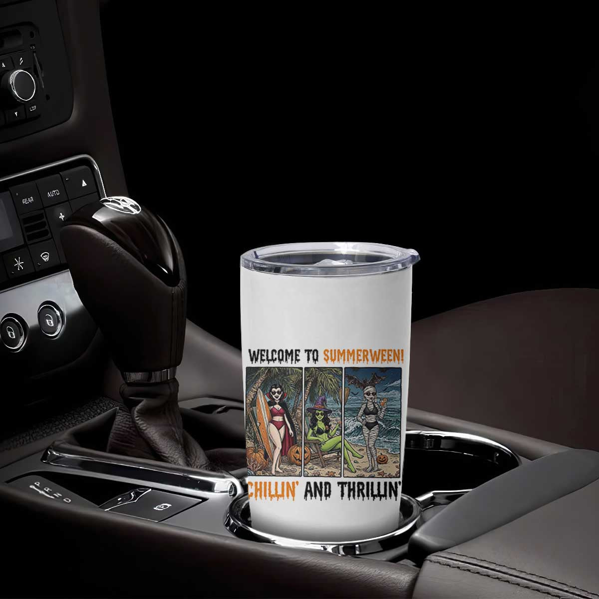 Welcome To Summerween Chillin And Thrillin Tumbler Cup Funny Summer Halloween