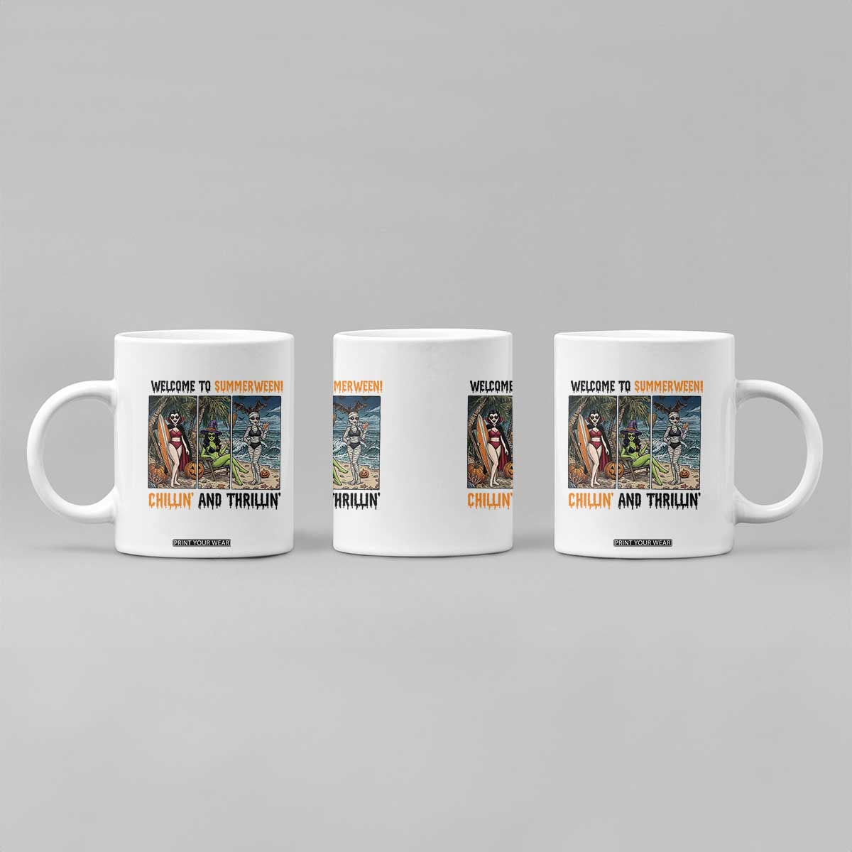 Welcome To Summerween Chillin And Thrillin Coffee Mug Funny Summer Halloween