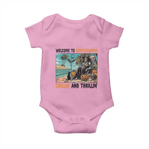 Welcome To Summerween Chillin And Thrillin Baby Onesie Spooky Beach Party Gift