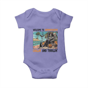 Welcome To Summerween Chillin And Thrillin Baby Onesie Spooky Beach Party Gift