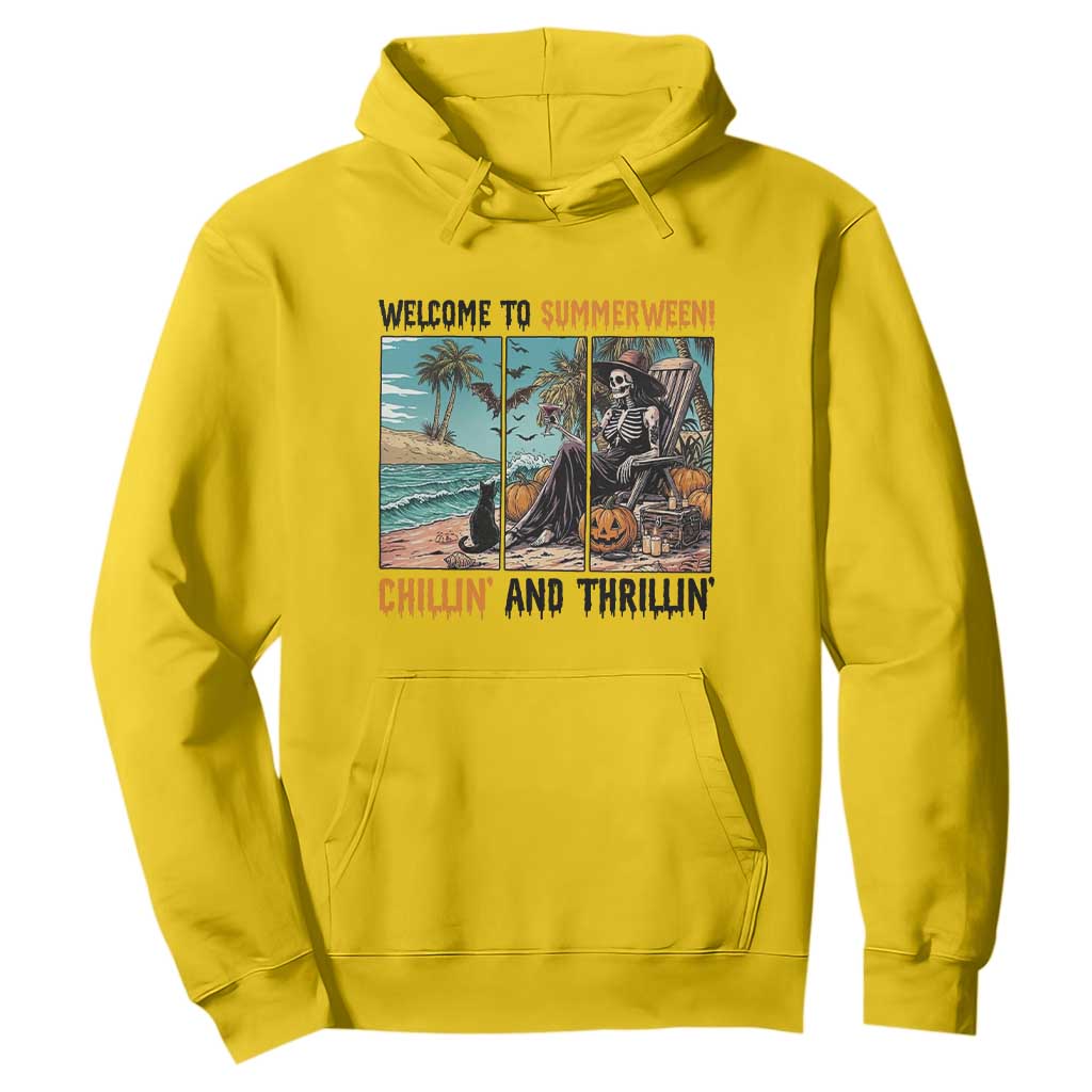 Welcome To Summerween Chillin And Thrillin Hoodie Spooky Beach Party Gift