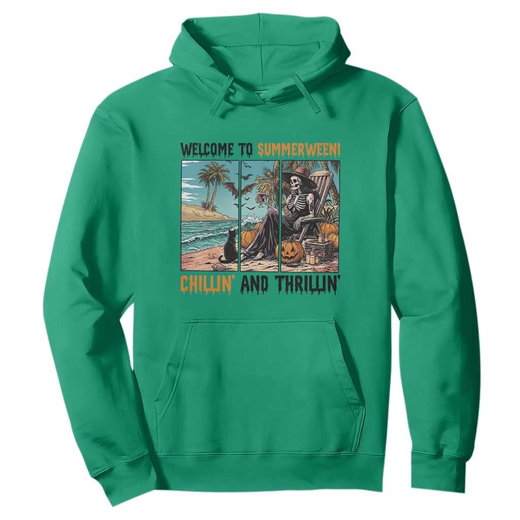 Welcome To Summerween Chillin And Thrillin Hoodie Spooky Beach Party Gift