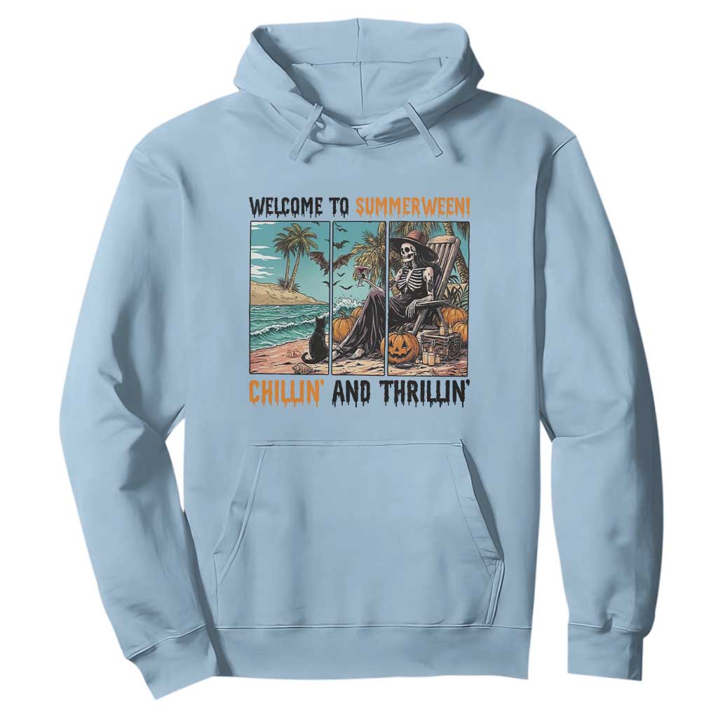 Welcome To Summerween Chillin And Thrillin Hoodie Spooky Beach Party Gift