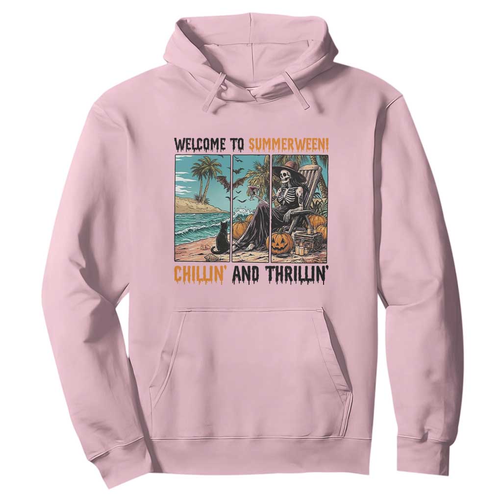Welcome To Summerween Chillin And Thrillin Hoodie Spooky Beach Party Gift