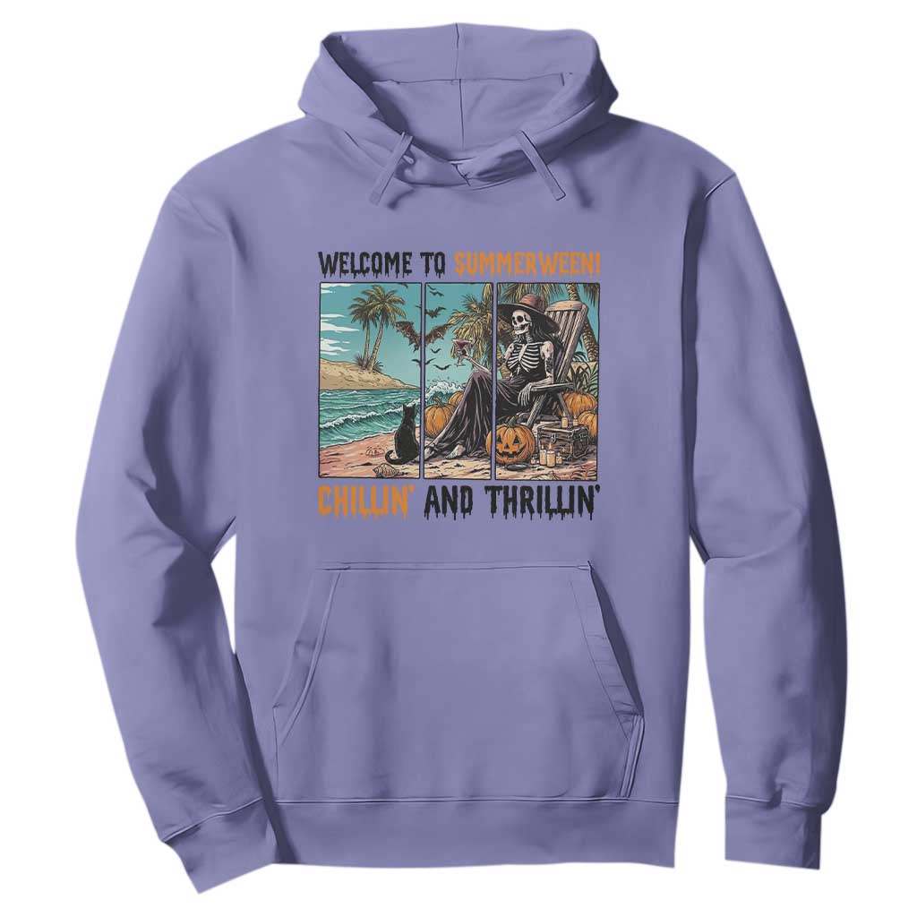 Welcome To Summerween Chillin And Thrillin Hoodie Spooky Beach Party Gift