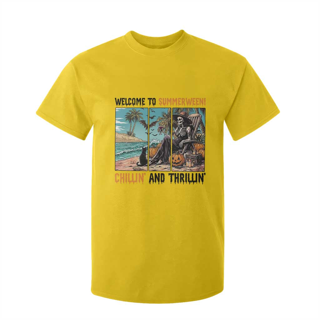 Welcome To Summerween Chillin And Thrillin T Shirt For Kid Spooky Beach Party Gift