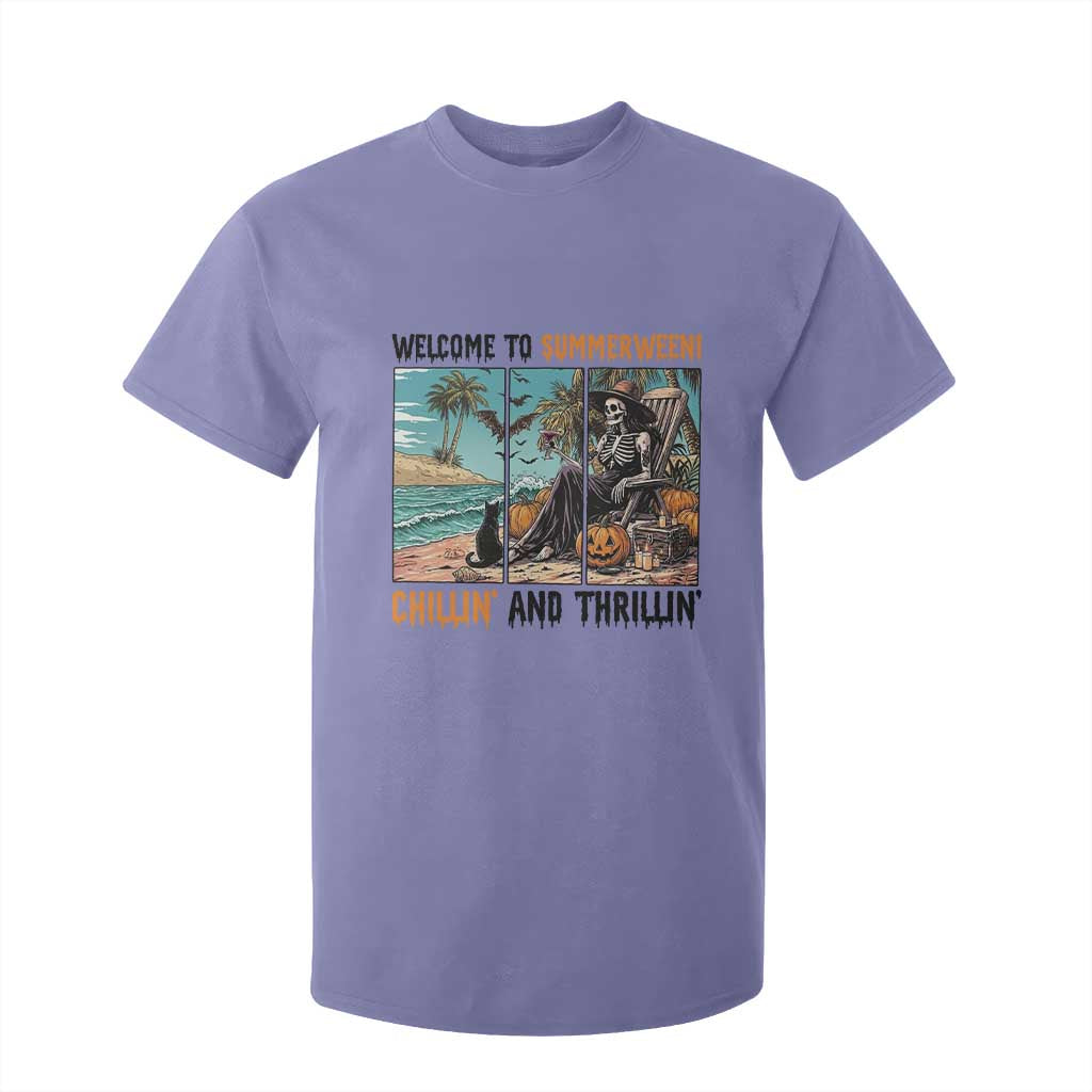 Welcome To Summerween Chillin And Thrillin T Shirt For Kid Spooky Beach Party Gift