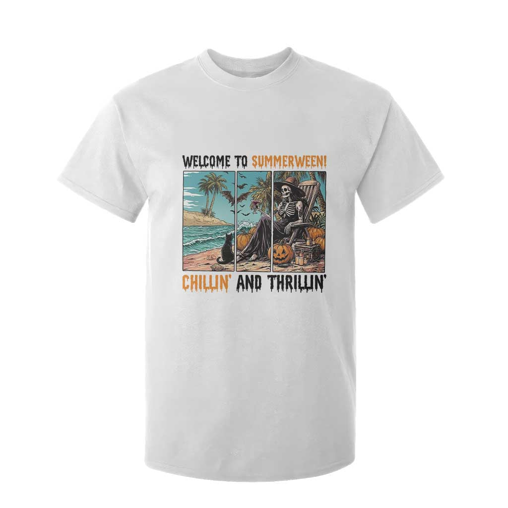 Welcome To Summerween Chillin And Thrillin T Shirt For Kid Spooky Beach Party Gift