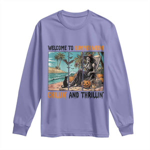 Welcome To Summerween Chillin And Thrillin Long Sleeve Shirt Spooky Beach Party Gift
