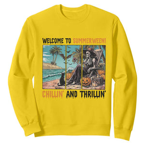 Welcome To Summerween Chillin And Thrillin Sweatshirt Spooky Beach Party Gift