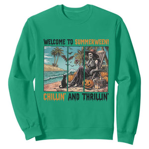 Welcome To Summerween Chillin And Thrillin Sweatshirt Spooky Beach Party Gift
