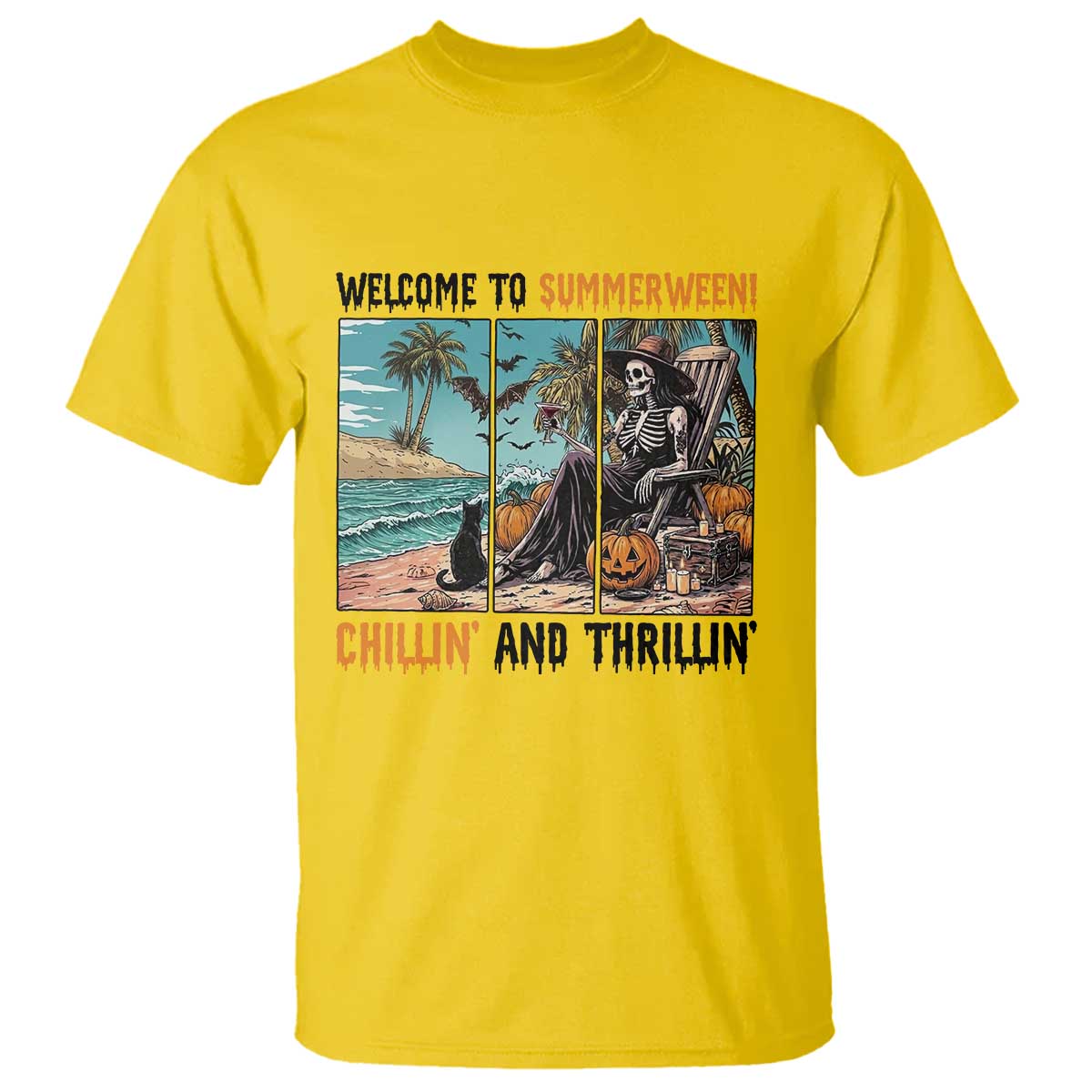 Welcome To Summerween Chillin And Thrillin T Shirt Spooky Beach Party Gift