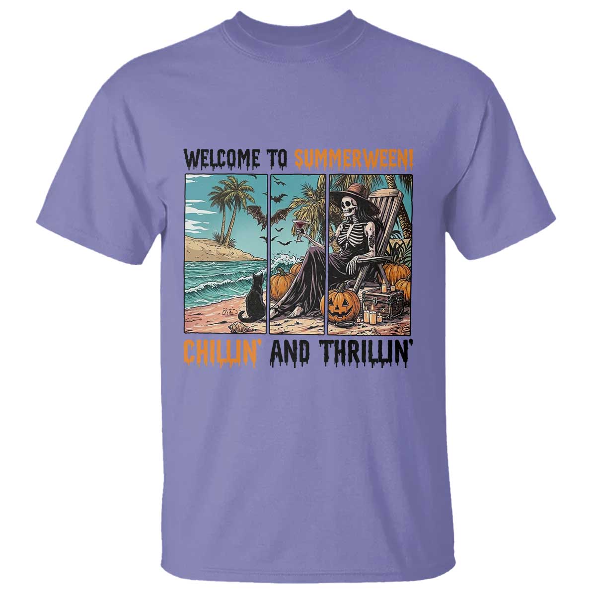 Welcome To Summerween Chillin And Thrillin T Shirt Spooky Beach Party Gift