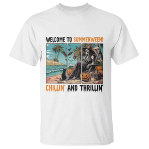 Welcome To Summerween Chillin And Thrillin T Shirt Spooky Beach Party Gift
