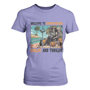 Welcome To Summerween Chillin And Thrillin T Shirt For Women Spooky Beach Party Gift