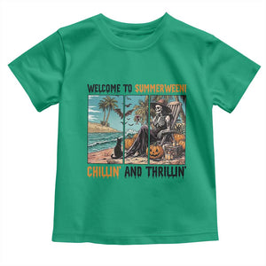 Welcome To Summerween Chillin And Thrillin Toddler T Shirt Spooky Beach Party Gift