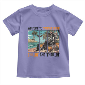 Welcome To Summerween Chillin And Thrillin Toddler T Shirt Spooky Beach Party Gift