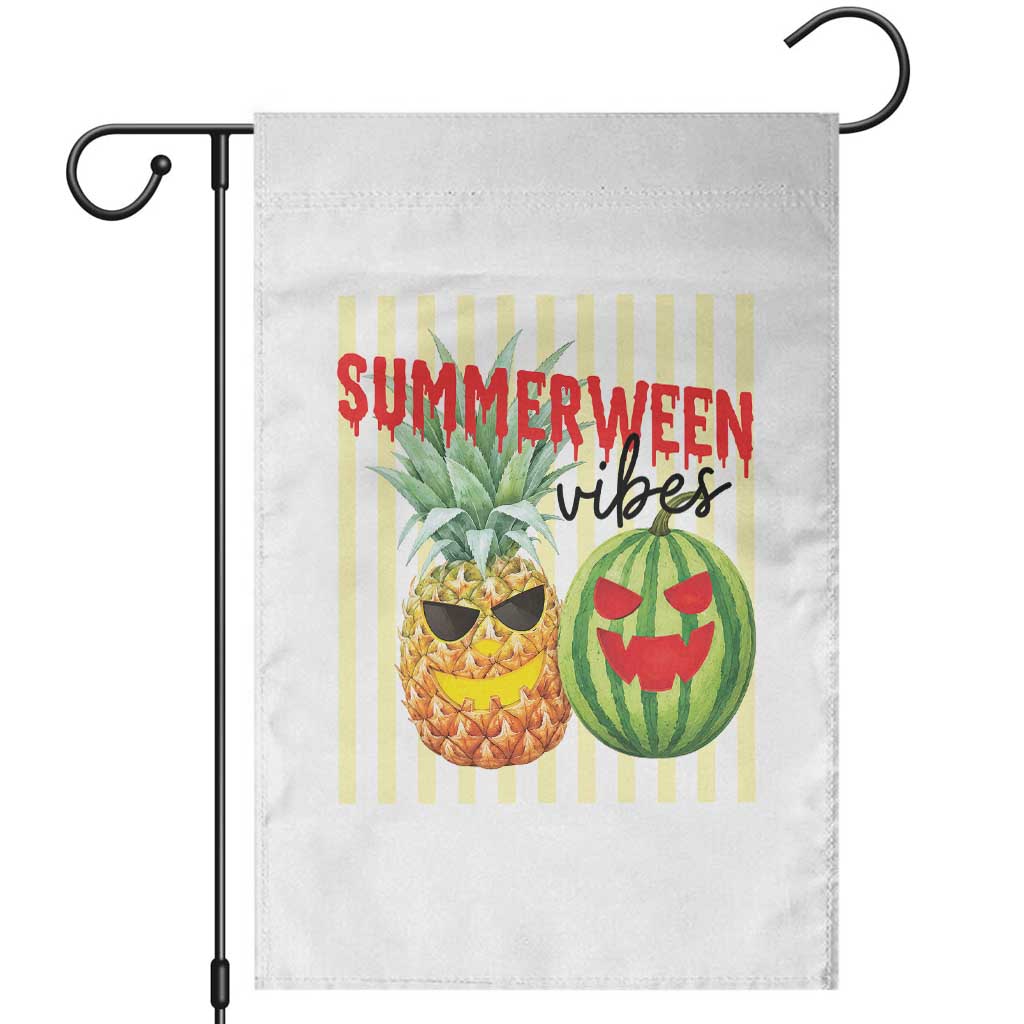 Funny Summerween Fruit Garden Flag Spooky Pineapple Watermelon Graphic TS12 White Print Your Wear