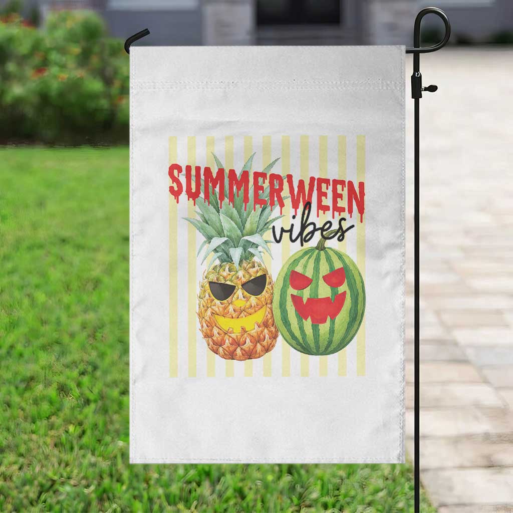 Funny Summerween Fruit Garden Flag Spooky Pineapple Watermelon Graphic
