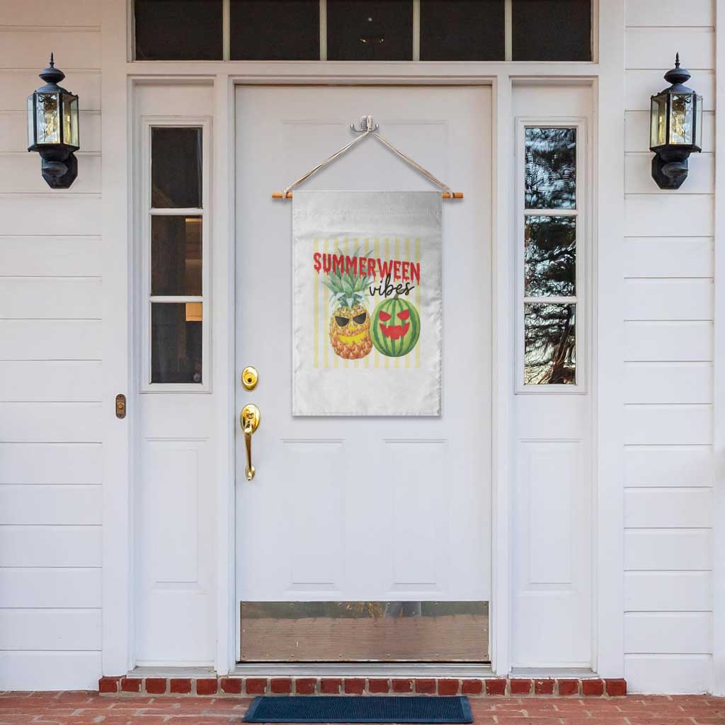 Funny Summerween Fruit Garden Flag Spooky Pineapple Watermelon Graphic