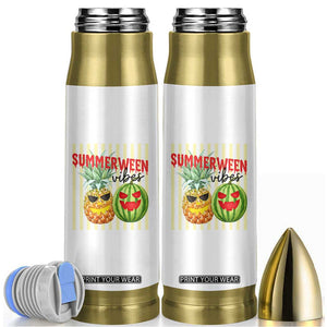 Funny Summerween Fruit Bullet Tumbler Spooky Pineapple Watermelon Graphic