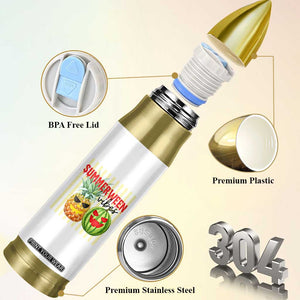 Funny Summerween Fruit Bullet Tumbler Spooky Pineapple Watermelon Graphic